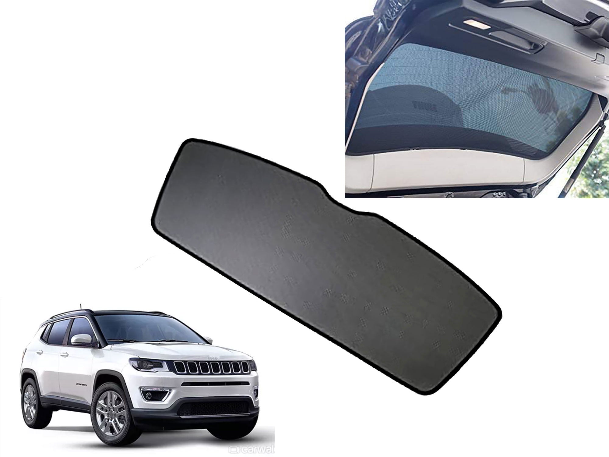 Rear Dicky Cotton Mesh Fabric Sun Shades Car Curtain 1 Pc for Jeep