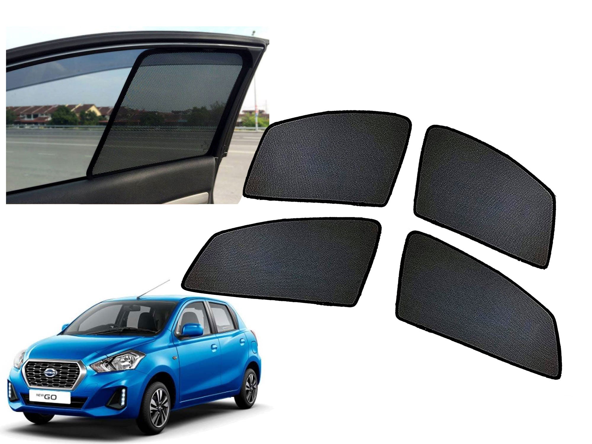 Z-Black Window Plug-in Half Sun Shades Car Curtain for Datsun