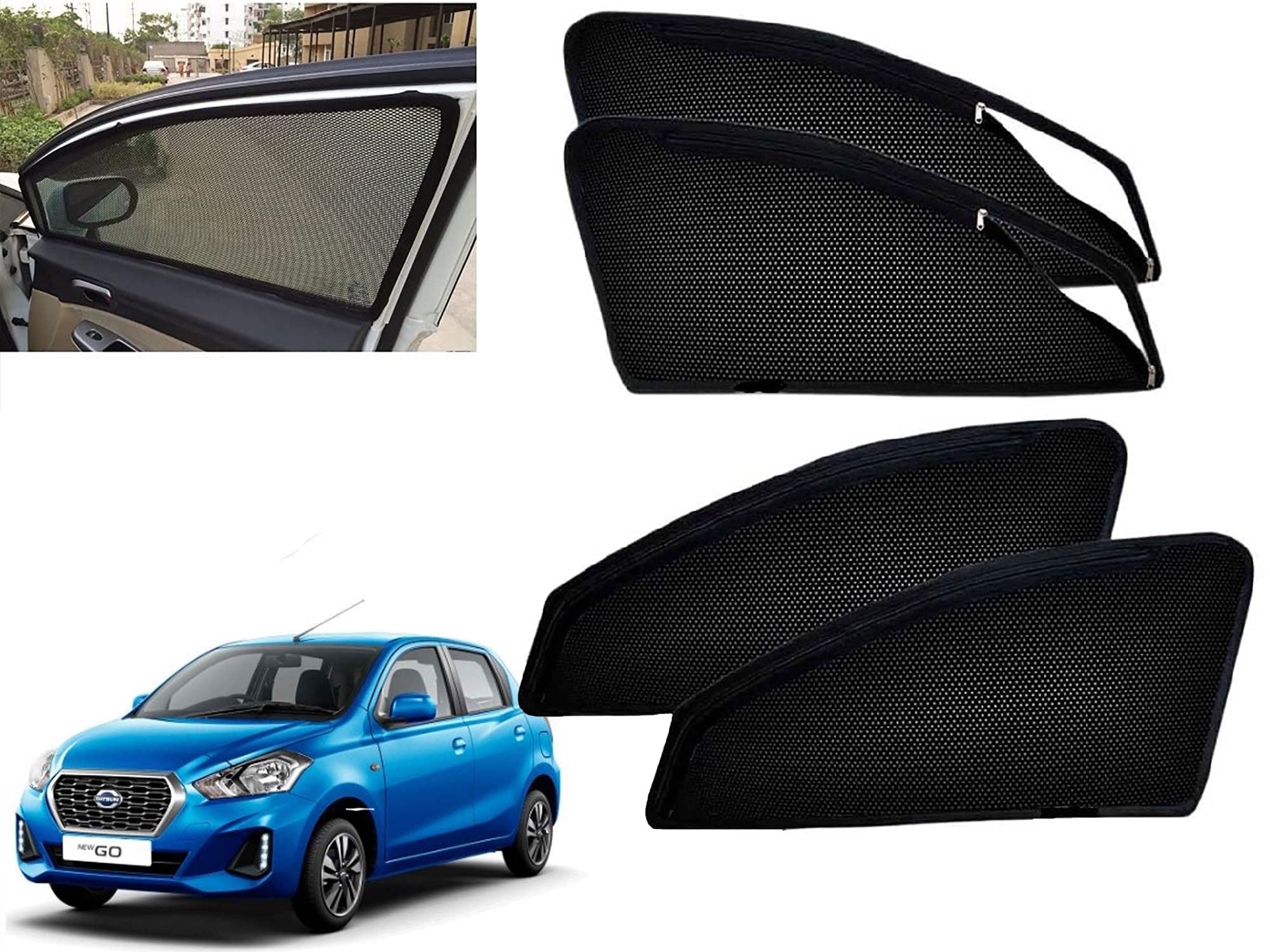 Zipper Magnetic Car Curtain Sunshades for Datsun