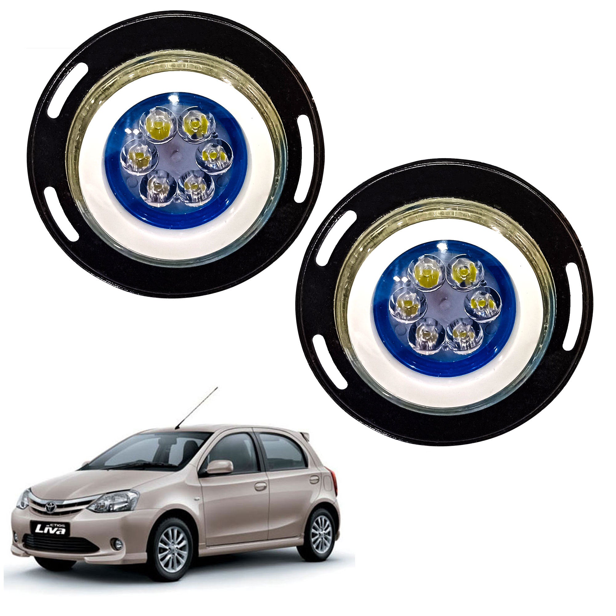 High Power Premium Quality Fog Lamp Compatible with Etios Liva (Set of 2 Pcs)