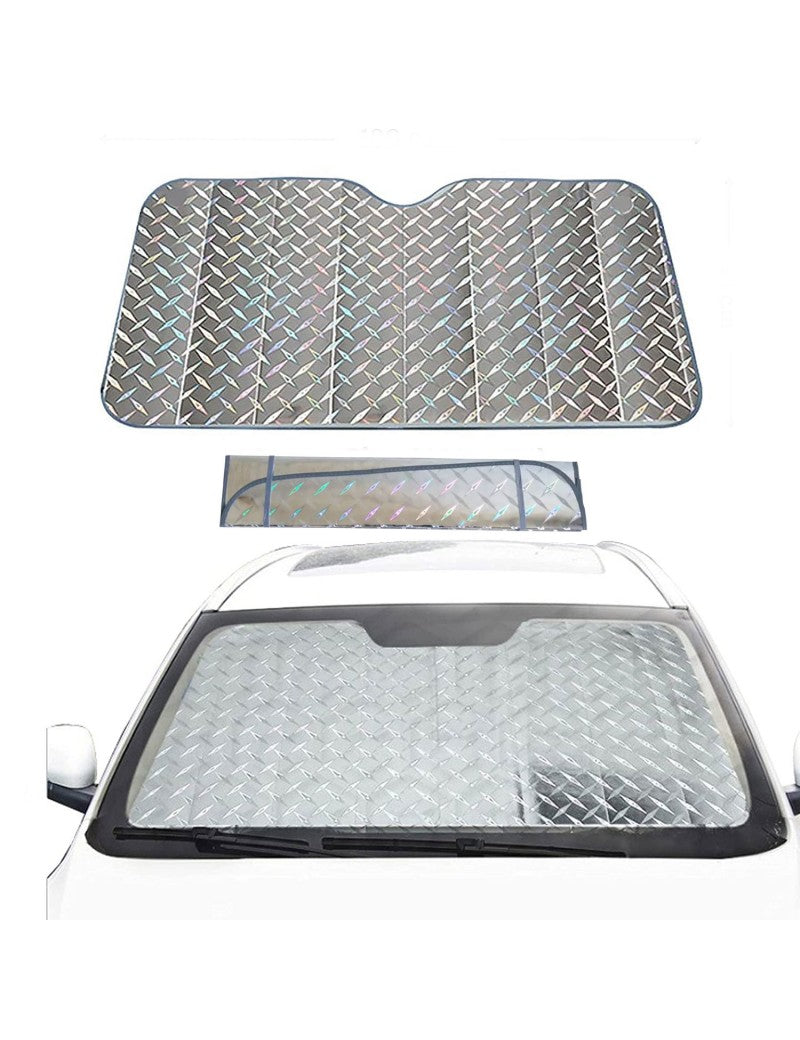 Car Windshield 3 Layer Sun Shade Front Window Sunshade Cover Blocks UV Rays Reflecting Foldable Aluminum Sunshade