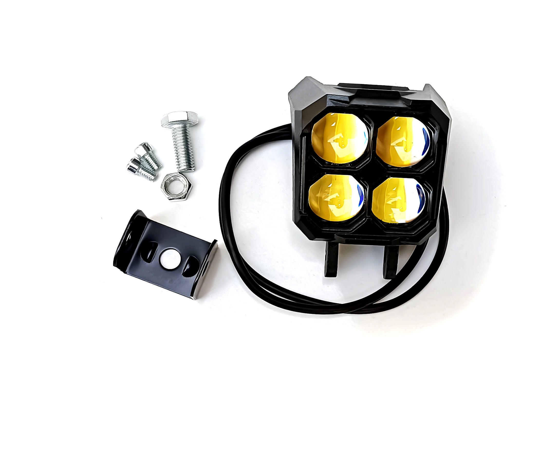 Auto Pearl Square 10-Led DRL Motorcycle Off-Road Vehicle Light Auxiliary White & Yellow 12V-24W (Pack of 1)