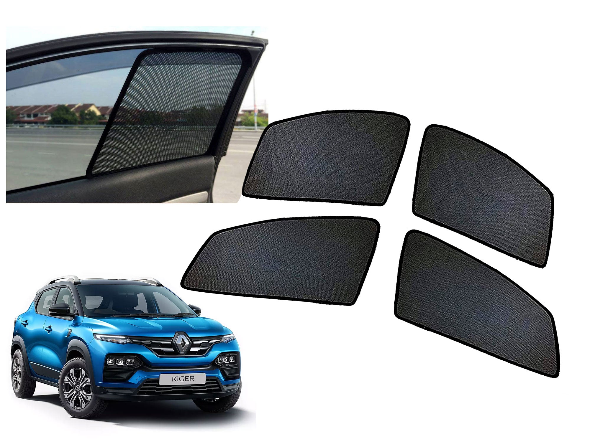 Z-Black Window Plug-in Half Sun Shades Car Curtain for Nissan