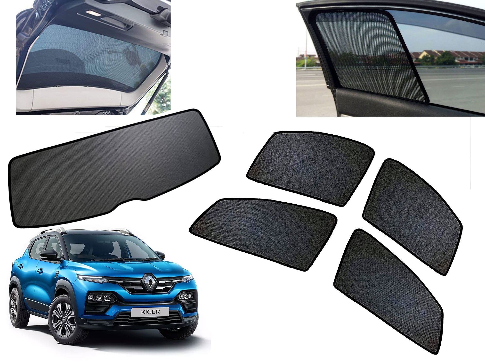 Z-Black Car Window Plug-in Half Sun Shades & Rear Dicky Curtain (Combo) for Nissan