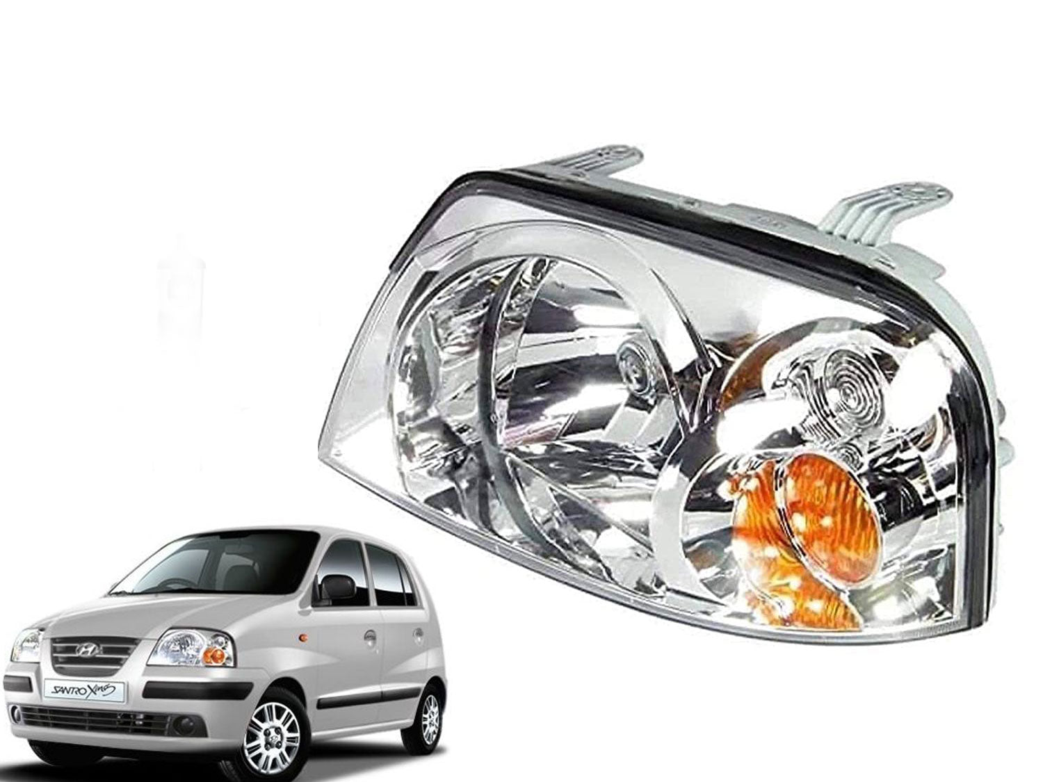 Auto Pearl Headlight Assembly Compatible with Santro Xing (2008-2014)