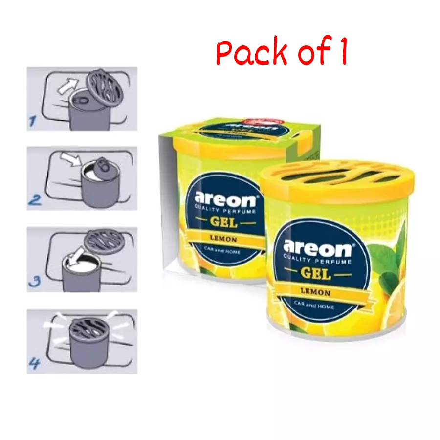 Aeron Lemon Gel Air Freshener for Car, 80g