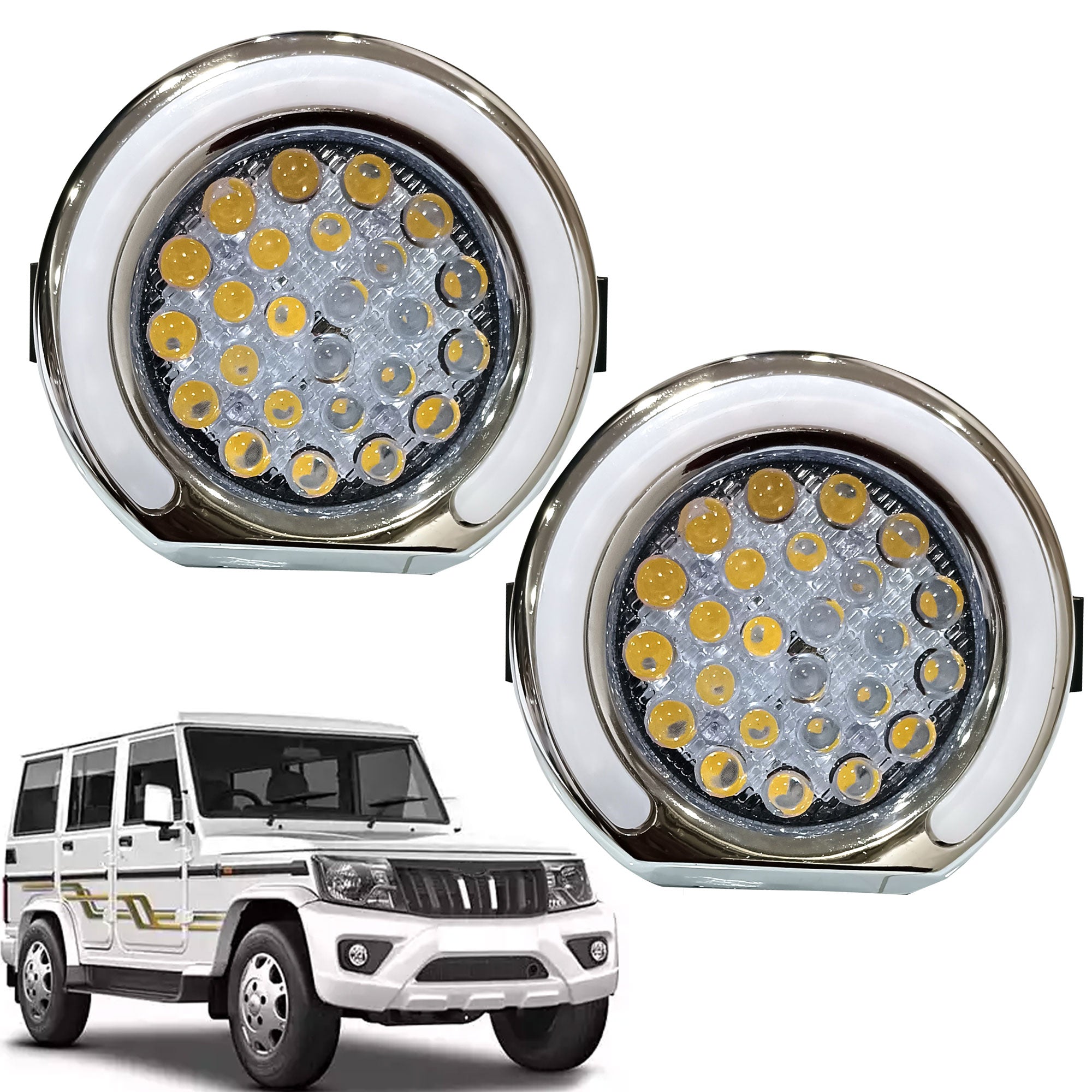 High Power Premium Quality Fog Lamp Compatible with New Bolero (Set of 2 Pcs)