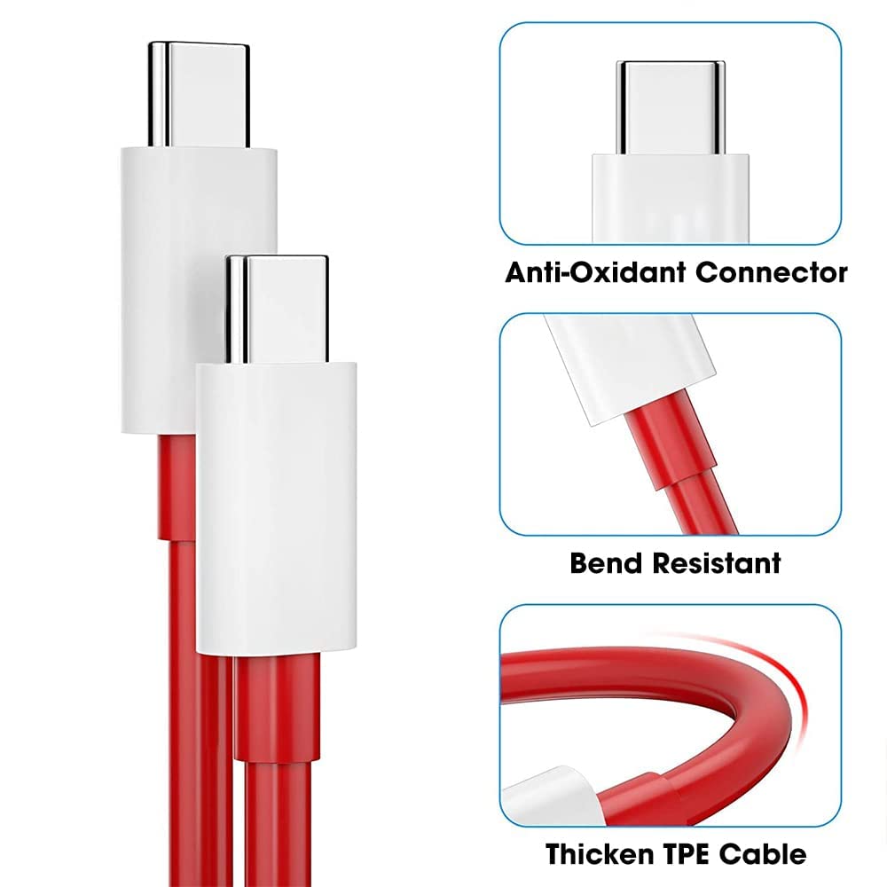 Type-C Super PD-02 Data Cable Type-C to Type-C, PD Data Sync Fast Charging Cable, All Type C Devices, RED, 1 Meter Compatible All Cars