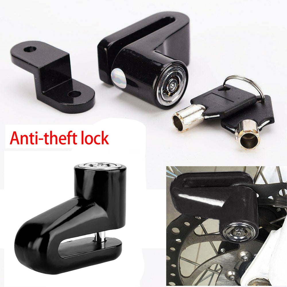 Heavy Duty Disc Brake Lock Anti Theft Stainless Steel 7mm Pin Brake Wheel Locking Security Lock Compatible with Bike (Black)