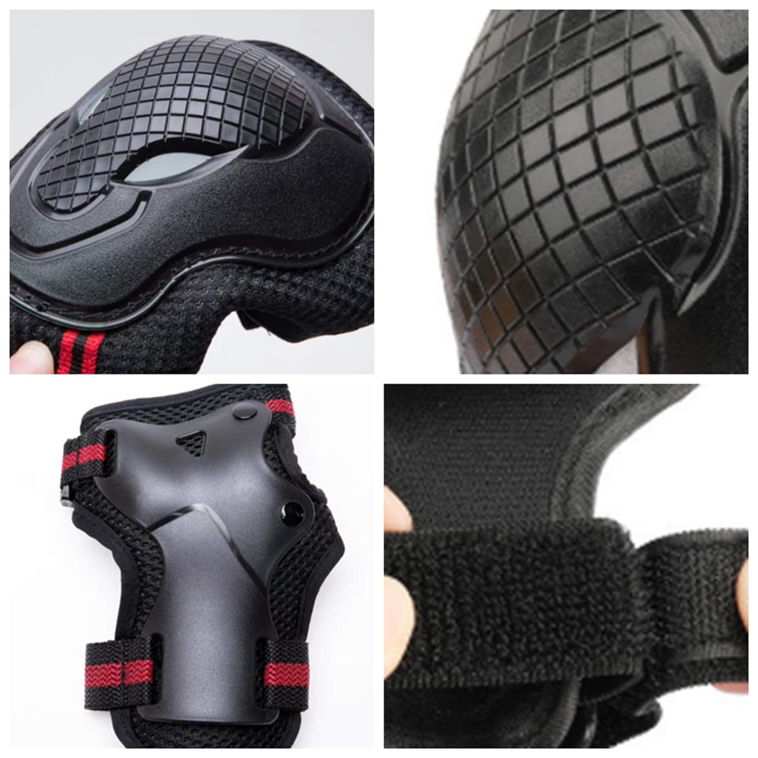 Protective Half Elbow Guard, Knee Guard and Shin Guards compatible with All Bike Black (Pack of 4)