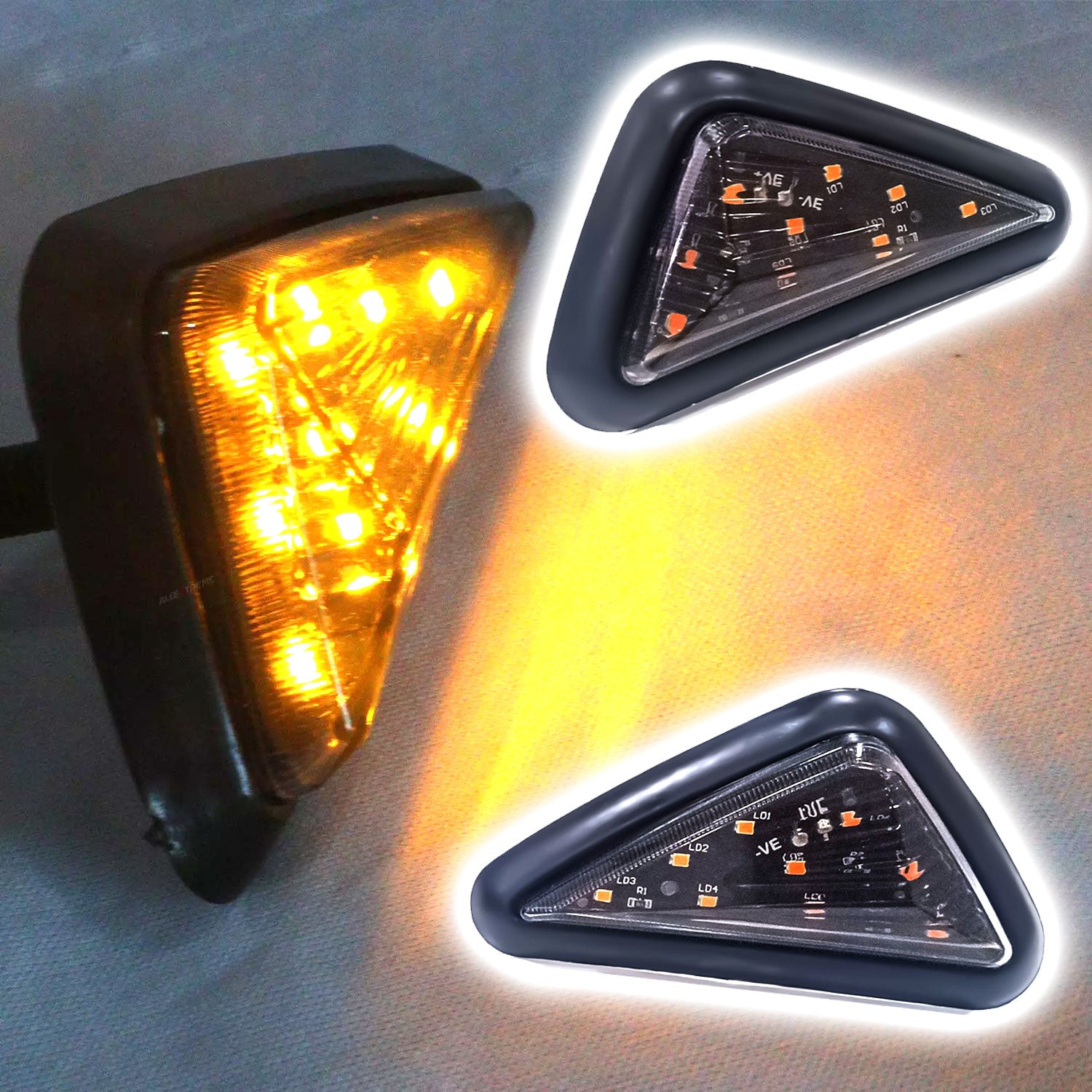 Yellow Side LED Indicator Light Compatible with Universal Bike (Pack of 2)