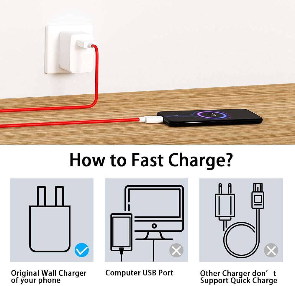 USB to Type-C Super Data Cable Type-C, PD Data Sync Fast Charging Cable, All Type C Devices, (RED), 1 Meter Compatible with All Cars