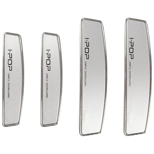 4 Pcs Car Door Edge Guard Original i-POP Silver, Anti-Collision Strip, Anti-Impact, Anti-Scratch Door Protector