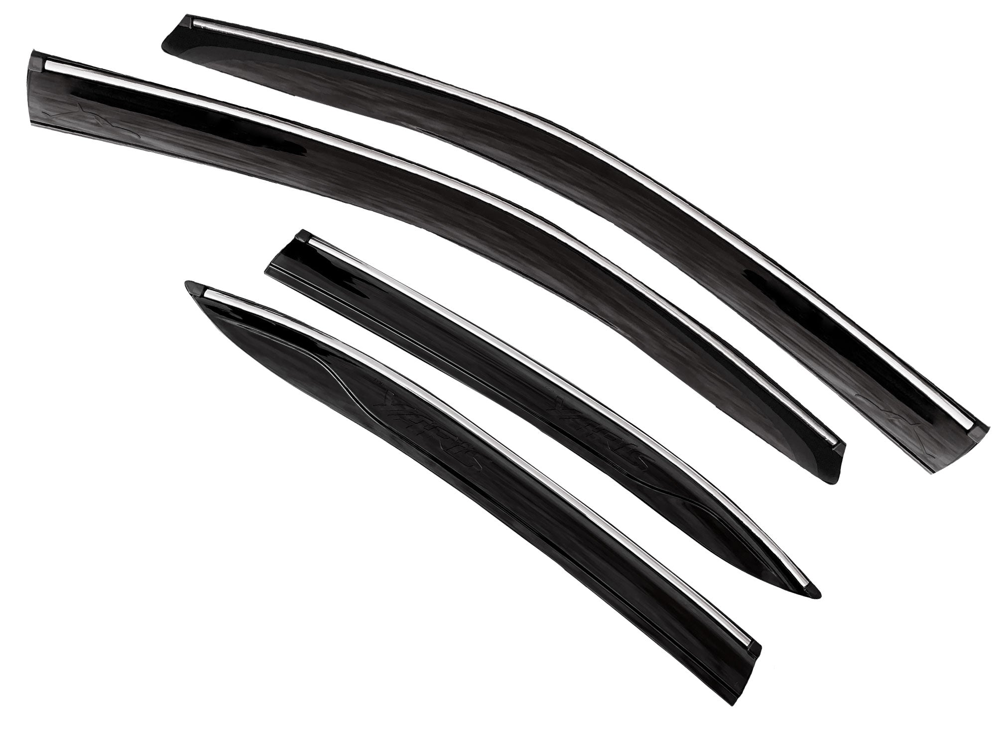 Car Rain Guards Wind Door Visor Side | Silver Wind Visor ABS Plastic Deflector | Perfect As per Window Frame | Compatible with Most Car (Set of 4)