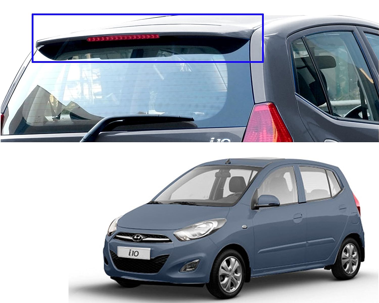 OE Type Car Spoiler for i10 (Star dust) (Blue)