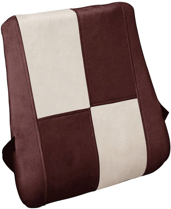 Beige, Brown Velvet Car Pillow Cushion for Car (Rectangular, Pack of 1)