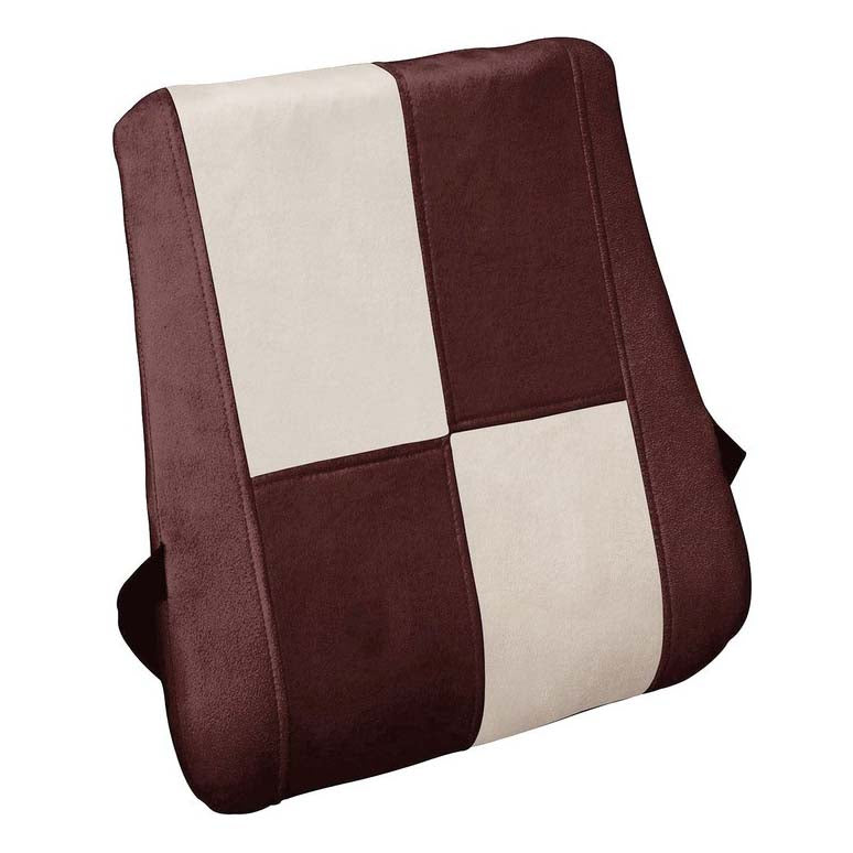 Beige, Brown Velvet Car Pillow Cushion for Car (Rectangular, Pack of 1)