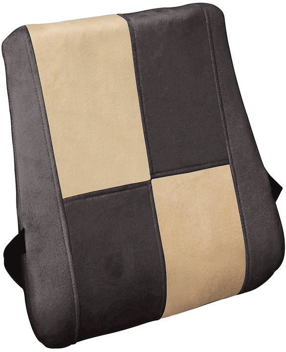 Beige, Grey Velvet Car Pillow Cushion for Car (Rectangular, Pack of 1)