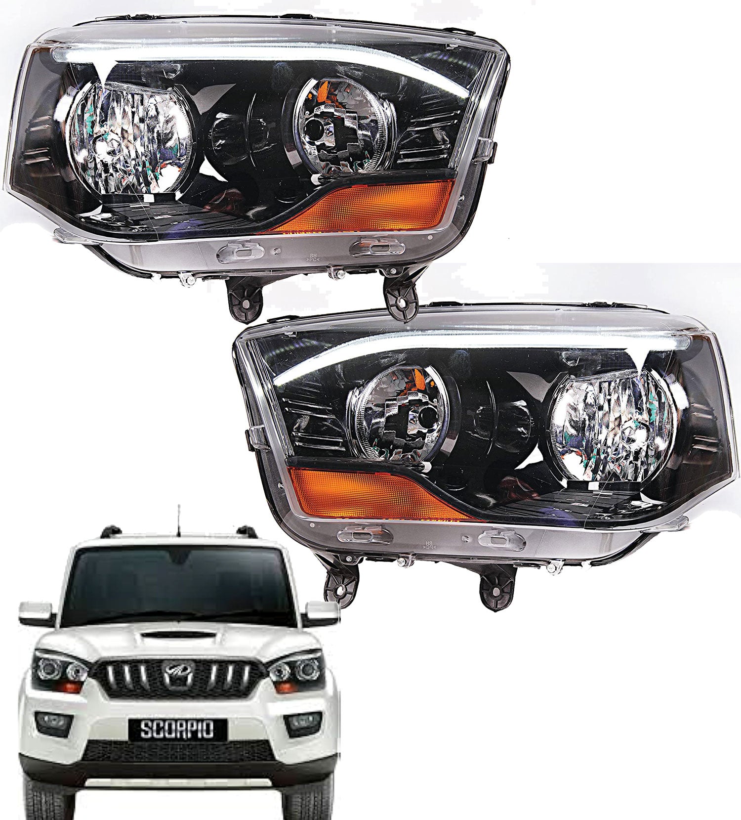 Auto Pearl Headlight Assembly Compatible with Scorpio (2014-2017)