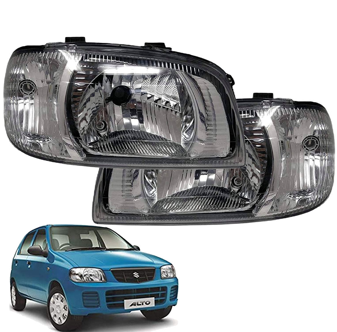 Auto Pearl Headlight Assembly Compatible with Maruti Alto Type-2