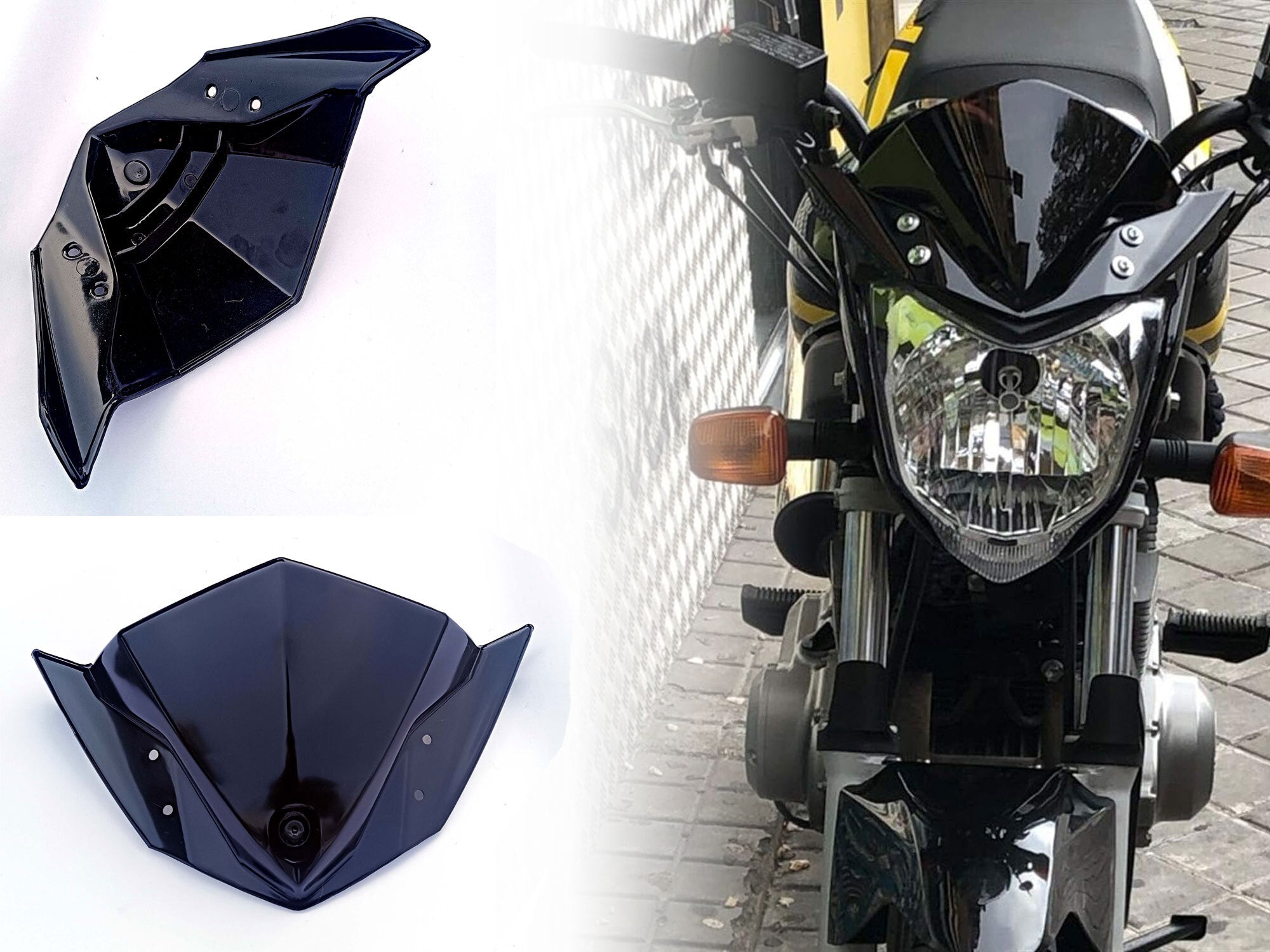 Motorcycle Black Windshield Windscreen for FZ-S Bike Windshield