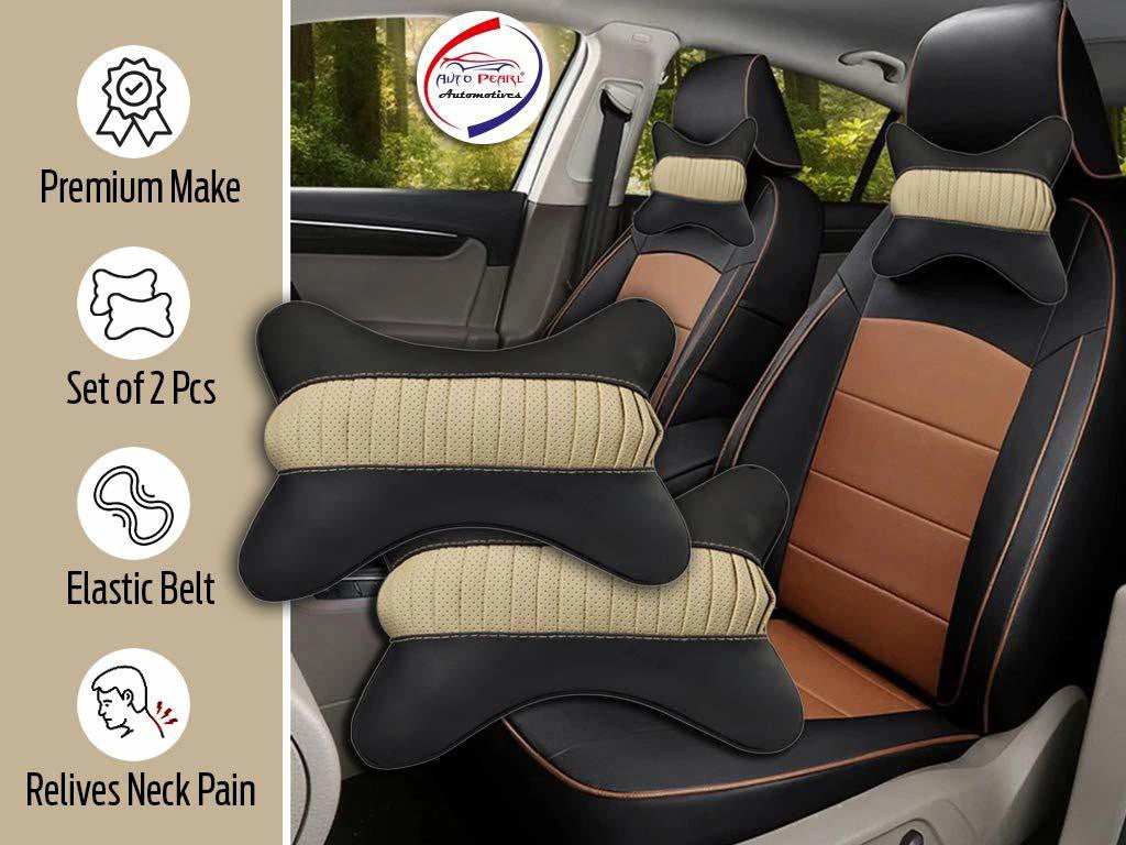 Black, Beige Fabric Car Pillow Cushion for Universal For Car (Rectangular)