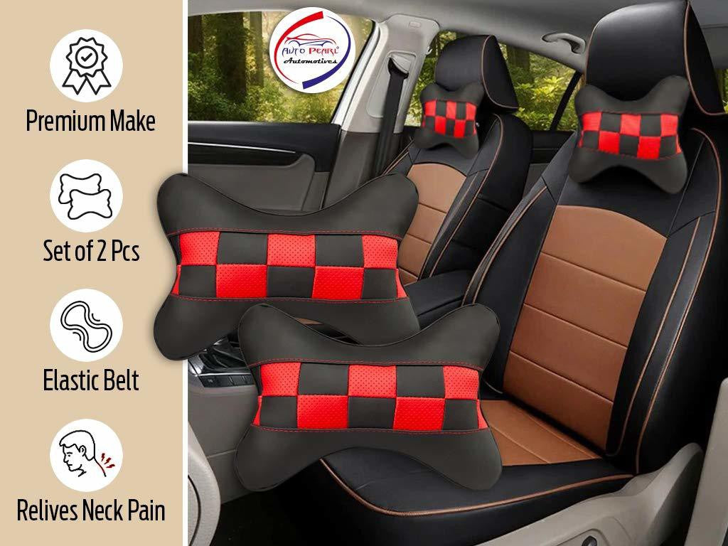 Black, Red Fabric Car Pillow Cushion for Universal For Car (Rectangular)