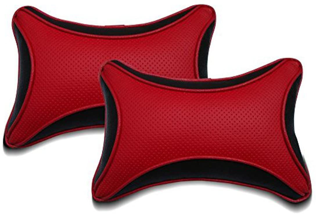 Black Red Car Pillow Cushion for Universal For Car (Rectangular Set of 2)